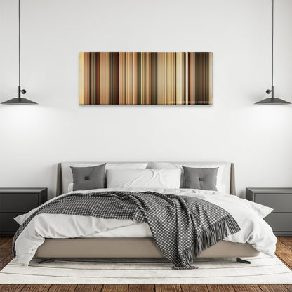 Get the Gringo color palette canvas above a bed, between two black pendant lamps