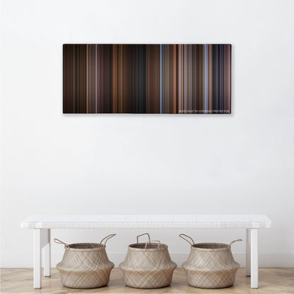 Wild Wild West color palette canvas above a white bench with three woven baskets
