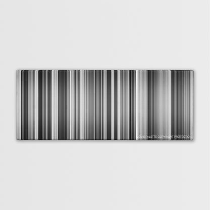 Seven Samurai color palette canvas print: thousands of thin vertical stripes of color