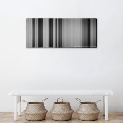 To Kill a Mockingbird color palette canvas above a white bench with three woven baskets