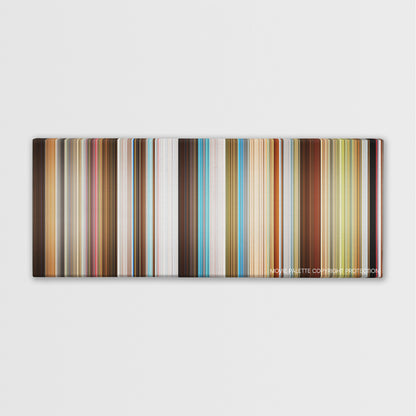 Epic Movie color palette canvas print: thousands of thin vertical stripes of color