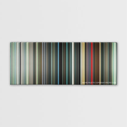 Midnight Cowboy color palette canvas print: thousands of thin vertical stripes of color