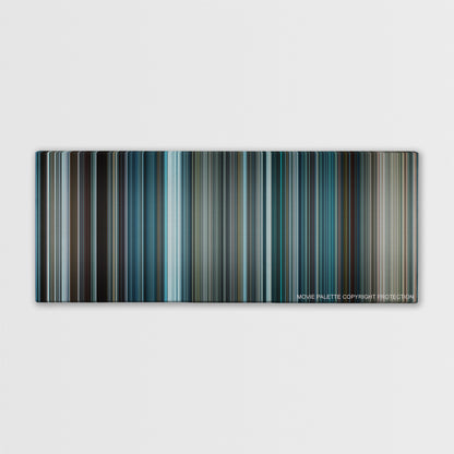 The Bourne Legacy color palette canvas print: thousands of thin vertical stripes of color