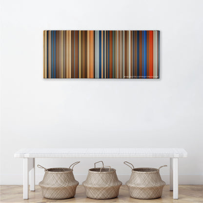 Abraham Lincoln: Vampire Hunter color palette canvas above a white bench with three woven baskets