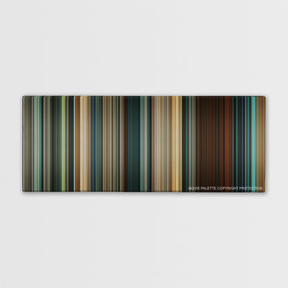 Seven Pounds color palette canvas print: thousands of thin vertical stripes of color