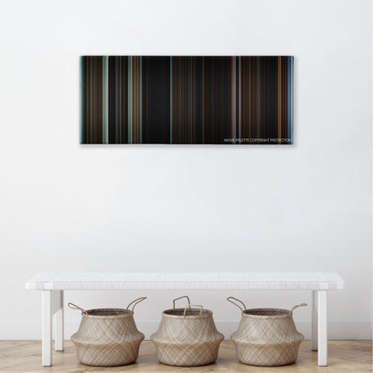The Name of the Rose color palette canvas above a white bench with three woven baskets