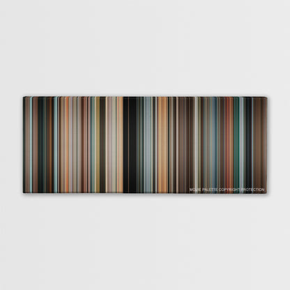 RED color palette canvas print: thousands of thin vertical stripes of color