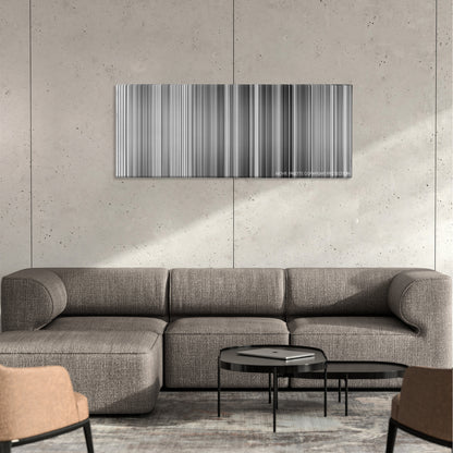 The Gold Rush color palette canvas on a concrete wall above a gray sectional sofa