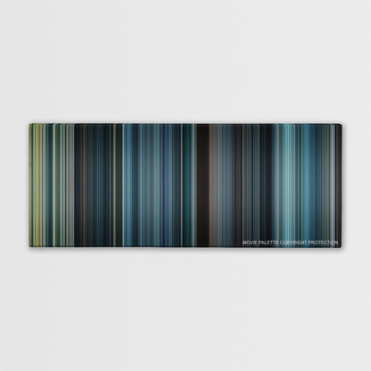 The Expendables 2 color palette canvas print: thousands of thin vertical stripes of color