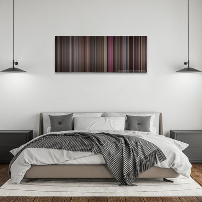 The Boondock Saints color palette canvas above a bed, between two black pendant lamps