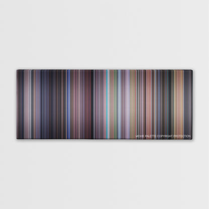 The Santa Clause color palette canvas print: thousands of thin vertical stripes of color