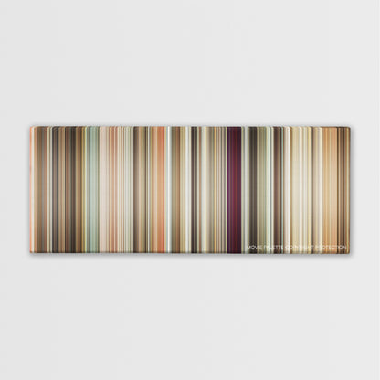 Bride Wars color palette canvas print: thousands of thin vertical stripes of color