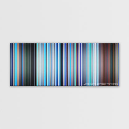 Avatar: The Way of Water movie barcode canvas print, the whole film as stripes of color