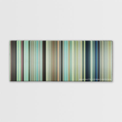 Purple Hearts movie barcode canvas print, the whole film as stripes of color