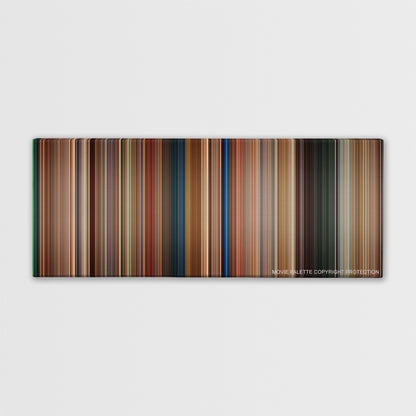 The Transporter color palette canvas print: thousands of thin vertical stripes of color