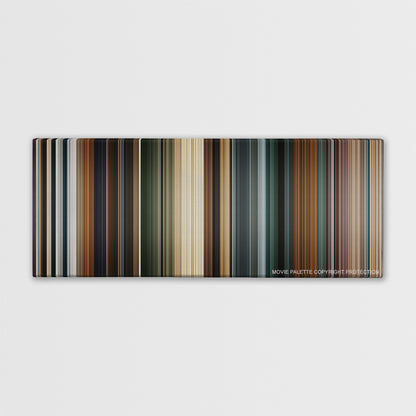 Clash of the Titans color palette canvas print: thousands of thin vertical stripes of color