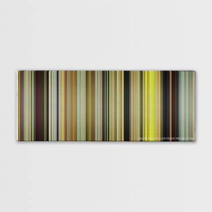 Kong: Skull Island movie barcode canvas print, the whole film as stripes of color