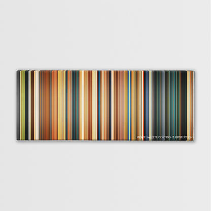 Paddington color palette canvas print: thousands of thin vertical stripes of color