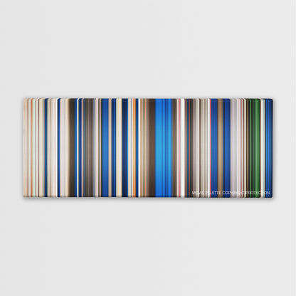 Paranormal Activity 2 color palette canvas print: thousands of thin vertical stripes of color