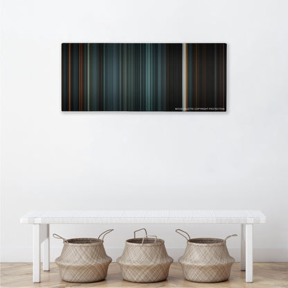 Sweeney Todd: The Demon Barber of Fleet Street color palette canvas above a white bench with three woven baskets