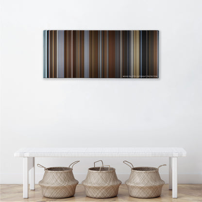 Molly's Game color palette canvas above a white bench with three woven baskets