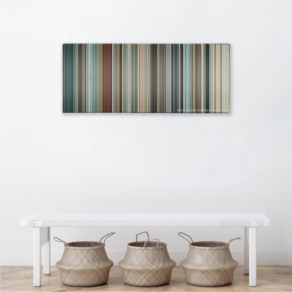 Crank: High Voltage color palette canvas above a white bench with three woven baskets