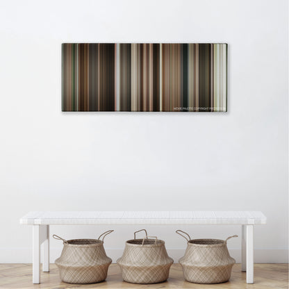 A Dangerous Method color palette canvas above a white bench with three woven baskets