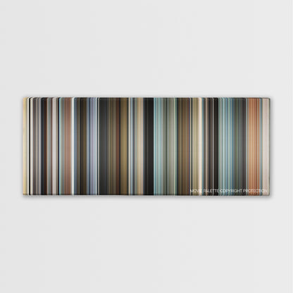The Interpreter color palette canvas print: thousands of thin vertical stripes of color