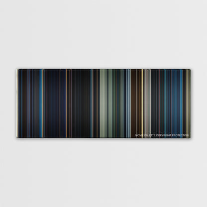 Terminator Genisys movie barcode canvas print, the whole film as stripes of color
