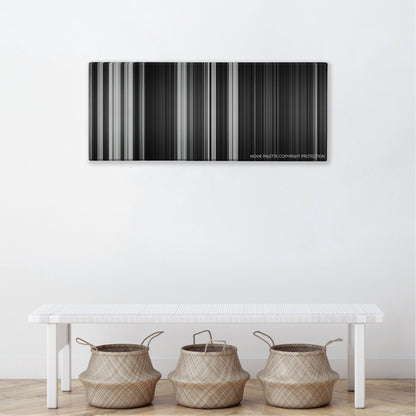 Frankenweenie color palette canvas above a white bench with three woven baskets