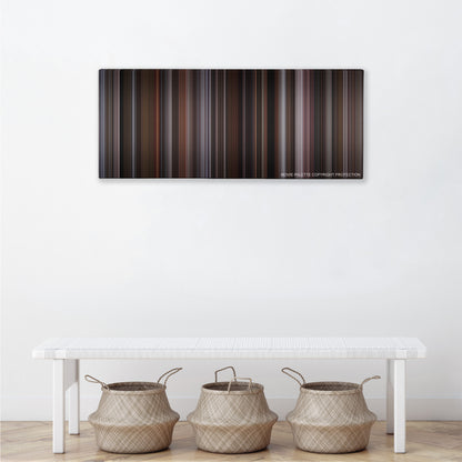 Lars and the Real Girl color palette canvas above a white bench with three woven baskets
