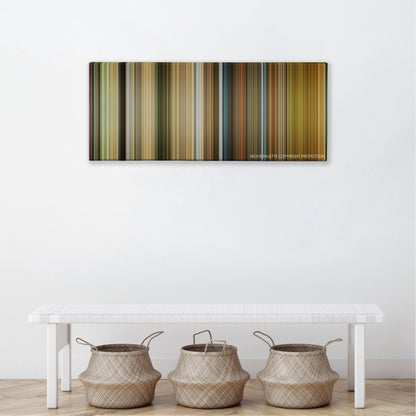 Ip Man 2 color palette canvas above a white bench with three woven baskets