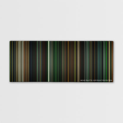 Green Lantern color palette canvas print: thousands of thin vertical stripes of color