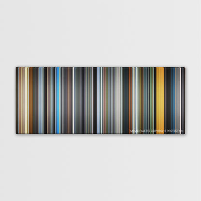 The Motorcycle Diaries color palette canvas print: thousands of thin vertical stripes of color