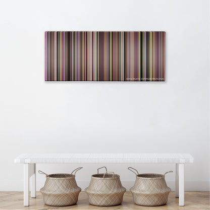 The Florida Project color palette canvas above a white bench with three woven baskets