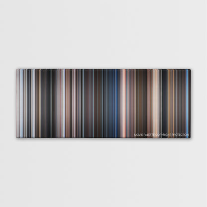 Tango & Cash color palette canvas print: thousands of thin vertical stripes of color