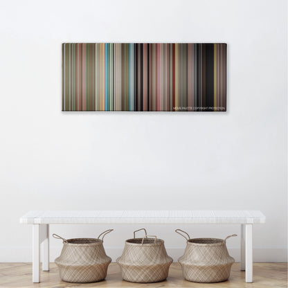 Super Troopers color palette canvas above a white bench with three woven baskets