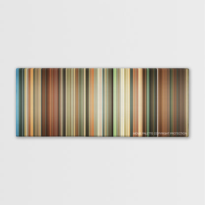 Never Back Down color palette canvas print: thousands of thin vertical stripes of color