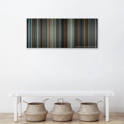 The Post color palette canvas above a white bench with three woven baskets