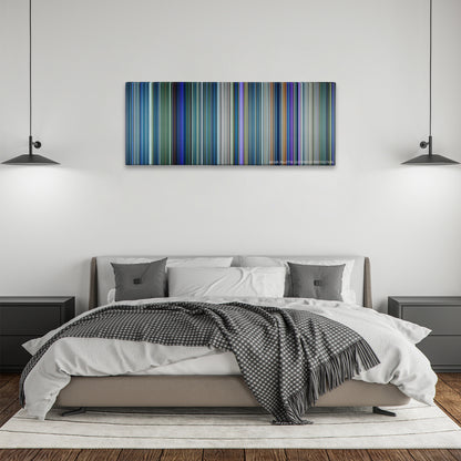 Avatar color palette canvas above a bed, between two black pendant lamps
