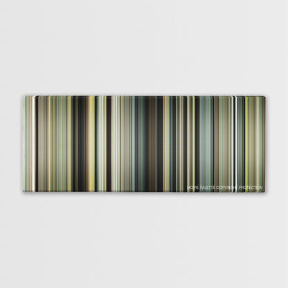 The Devil All the Time color palette canvas print: thousands of thin vertical stripes of color