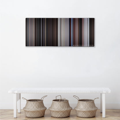 Conan the Barbarian color palette canvas above a white bench with three woven baskets
