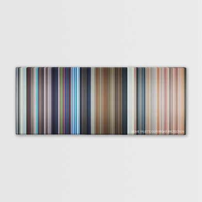 Licence to Kill color palette canvas print: thousands of thin vertical stripes of color