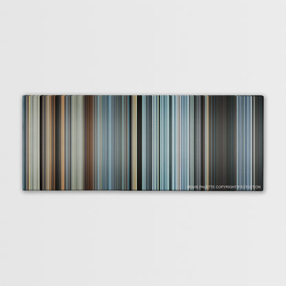 Sully color palette canvas print: thousands of thin vertical stripes of color