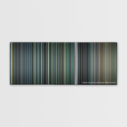 Money Monster color palette canvas print: thousands of thin vertical stripes of color