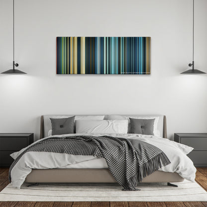 Star Wars: Episode IX - The Rise of Skywalker color palette canvas above a bed, between two black pendant lamps