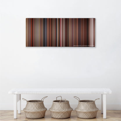 A Time to Kill color palette canvas above a white bench with three woven baskets