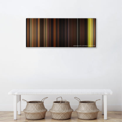 ParaNorman color palette canvas above a white bench with three woven baskets