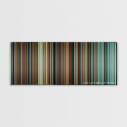 The Reader color palette canvas print: thousands of thin vertical stripes of color