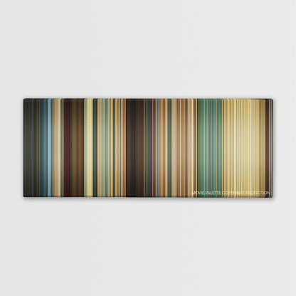 Den of Thieves color palette canvas print: thousands of thin vertical stripes of color